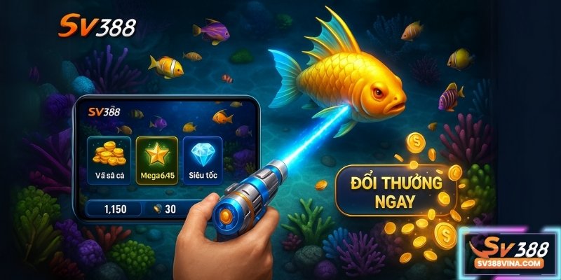 Giao diện game bắn cá SV388 với đại dương 3D sống động